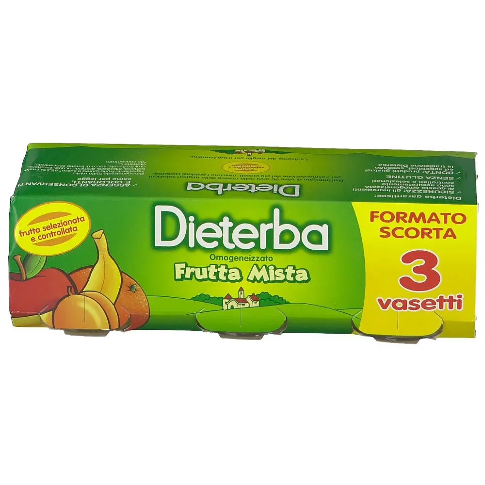 Dieterba Omogeneizzato Frutta Mista 3 Pezzi 80 G