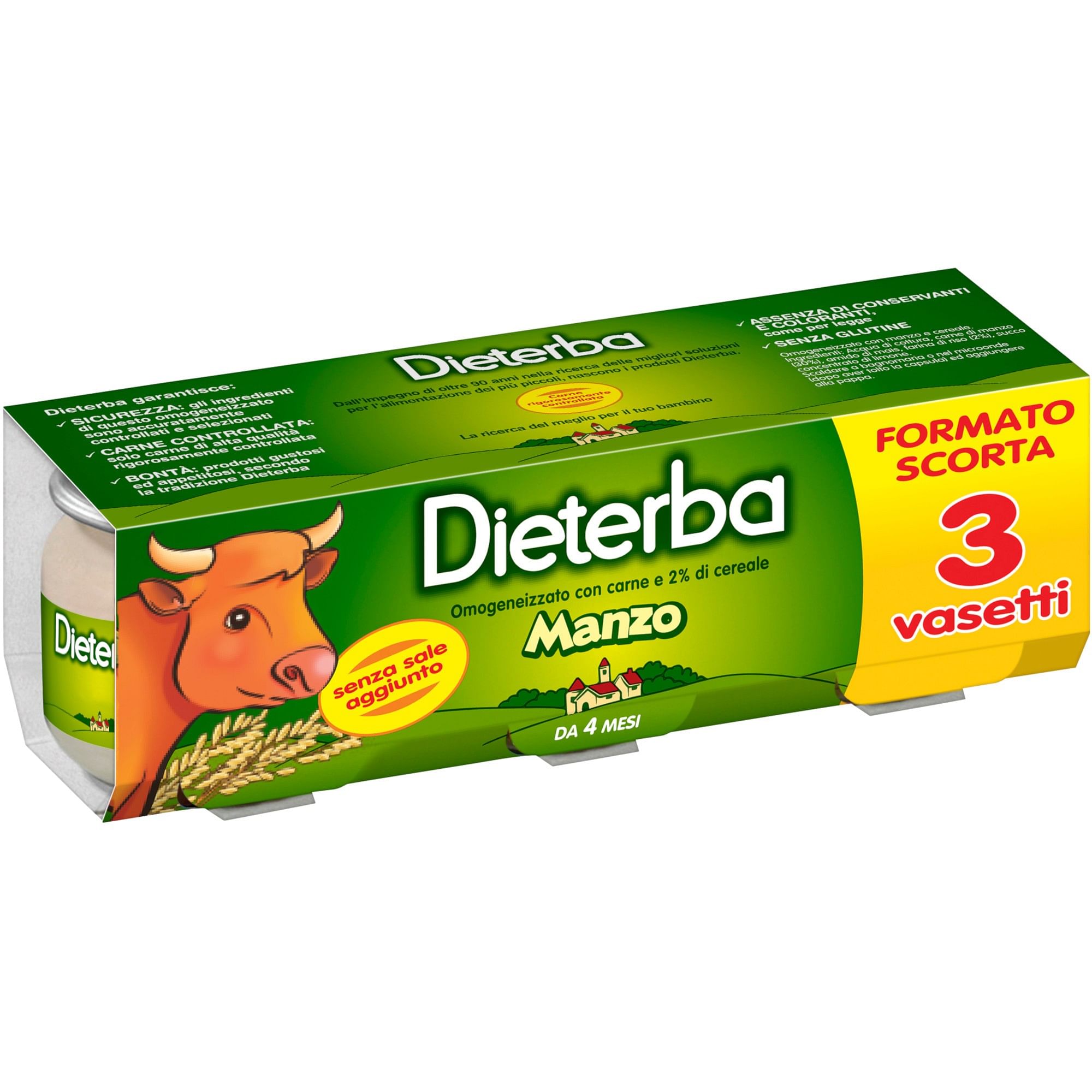 Dieterba Omogeneizzato Manzo 3 Pezzi 80 G