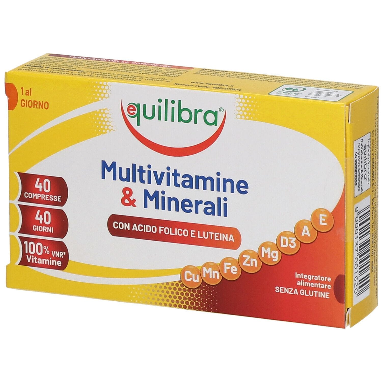 MULTIVITAMINE&MINERALI CON ACIDO FOLICO LUTEINA 40 COMPRESSE