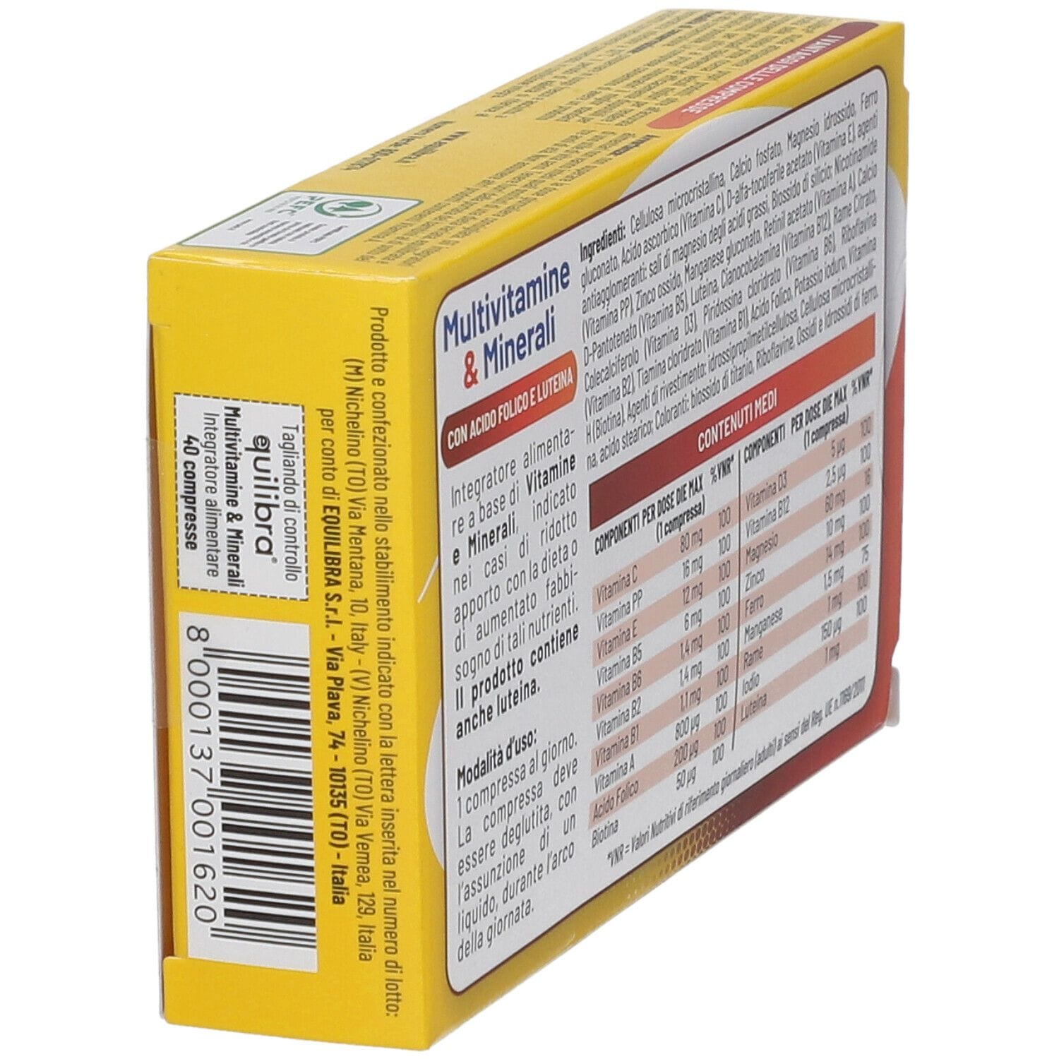 MULTIVITAMINE&MINERALI CON ACIDO FOLICO LUTEINA 40 COMPRESSE