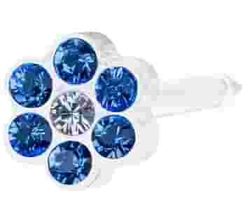 BLOMDAHL FORALOBO MP DAISY 5MM SAPPHIRE/CRYSTAL