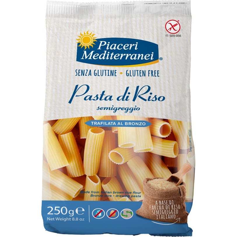 Pasta di riso senza glutine Piaceri Mediterranei, rigatoni 250g