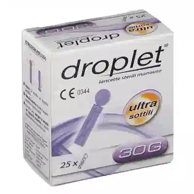 Lancette sterili monouso Droplet Gauge 30, 25 pezzi