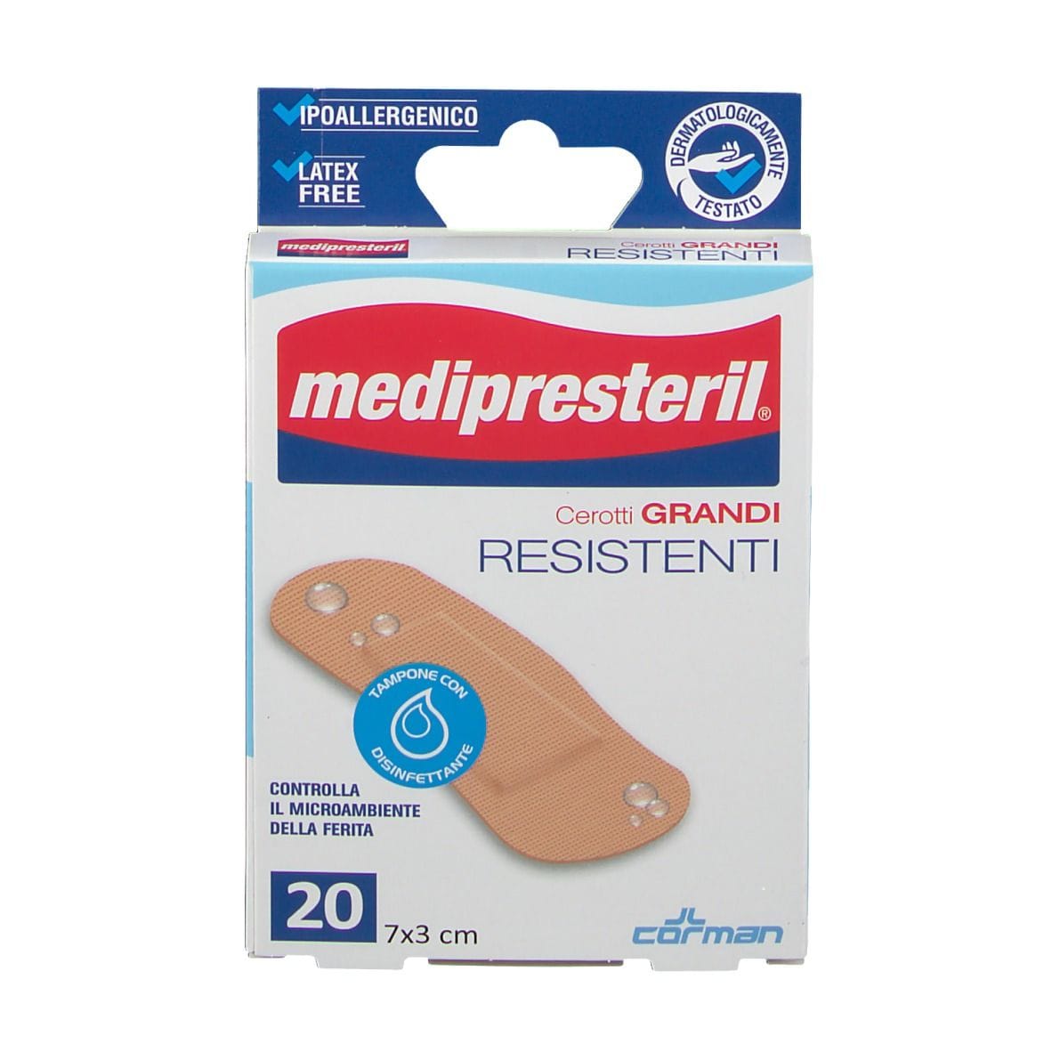 Cerotto Medipresteril Resistente 7x3cm, 20 pezzi sterili