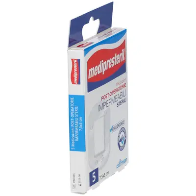 MEDICAZIONE POST OPERATORIA MEDIPRESTERIL IMPERMEABILE 7,5X5CM 5 PEZZI MEDICAZIONE POST OPERATORIA MEDIPRESTERIL IMPERMEABILE 7,5X5CM 5 PEZZI
