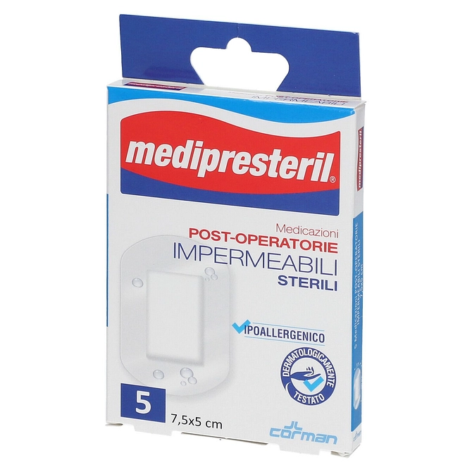 Medicazione Post Operatoria Medipresteril Impermeabile 7,5 X5 Cm 5 Pezzi