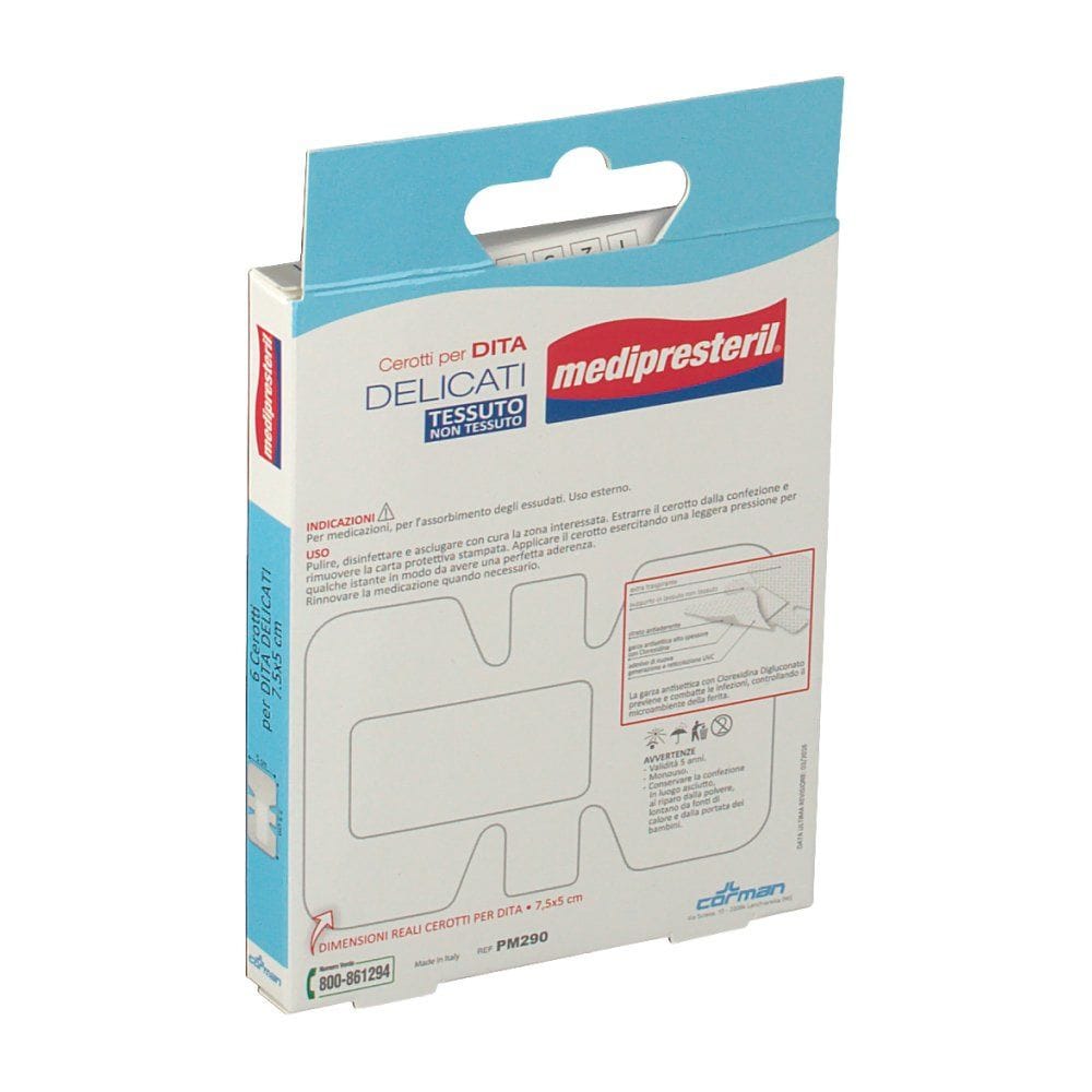 CEROTTO PER DITA MEDIPRESTERIL DELICATO TNT 7,5X5CM 6 PEZZI