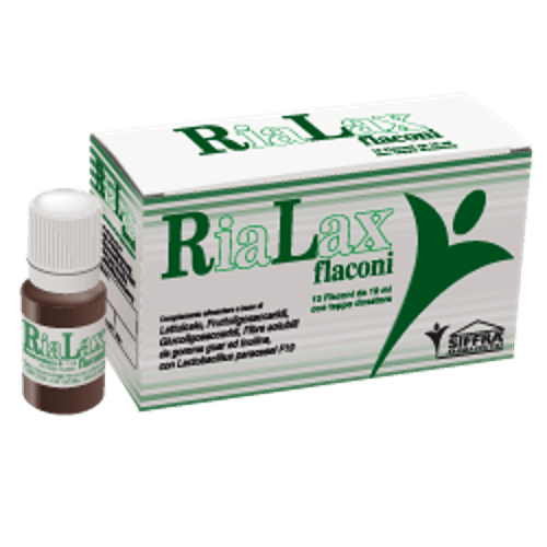 Integratore Rialax con lattulosio e fibre, 10 flaconcini