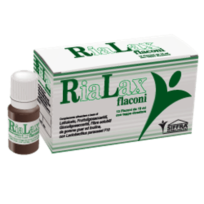 Integratore Rialax con lattulosio e fibre, 10 flaconcini