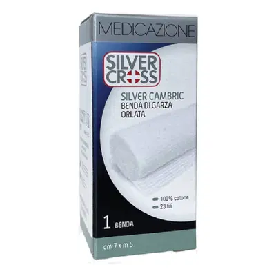 BENDA SILVER CROSS ORLATA CAMBRIC 7X500 CM 1 PEZZO BENDA SILVER CROSS ORLATA CAMBRIC 7X500 CM 1 PEZZO