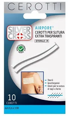 CEROTTO SILVER CROSS SUT AIRPORE 6,4X108 10 PEZZI CEROTTO SILVER CROSS SUT AIRPORE 6,4X108 10 PEZZI