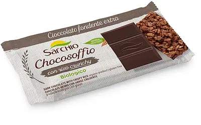 CHOCOSOFFIO BARRETTA CIOCCOLATO FONDENTE EXTRA E RISO CROCCANTE 25 G CHOCOSOFFIO BARRETTA CIOCCOLATO FONDENTE EXTRA E RISO CROCCANTE 25 G
