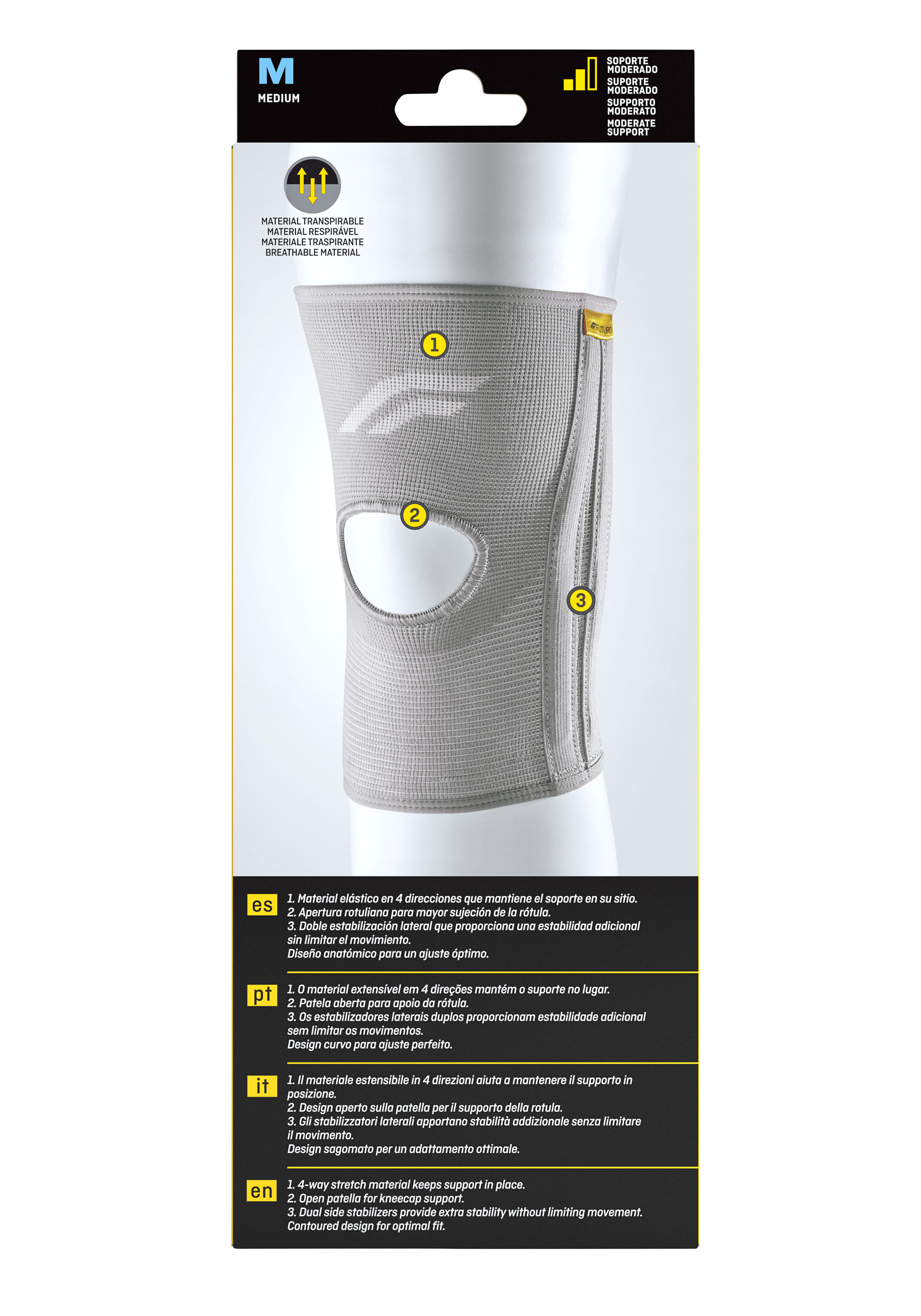 Ginocchiera elastica Futuro taglia Medium, supporto moderato