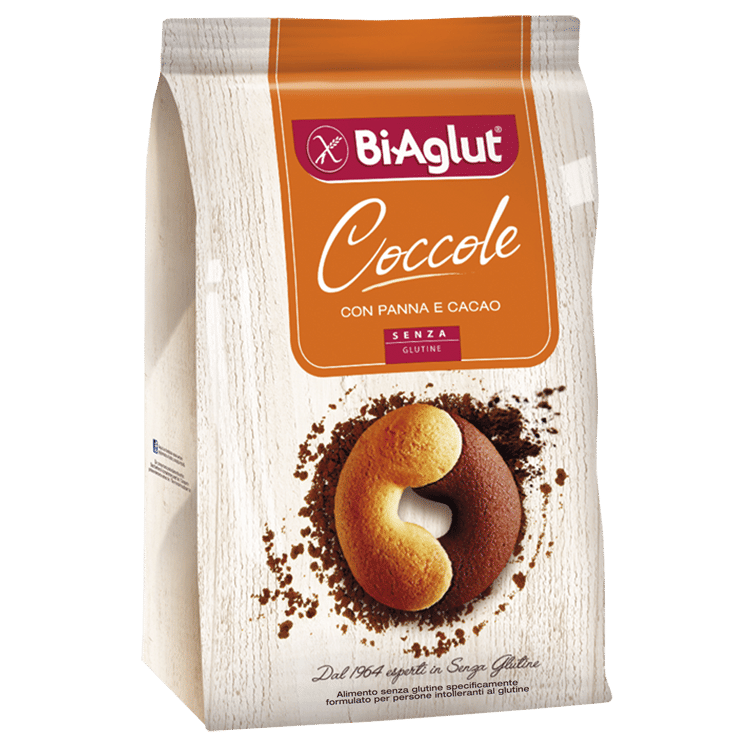 Biscotti senza glutine Biaglut Coccole panna e cacao 200g