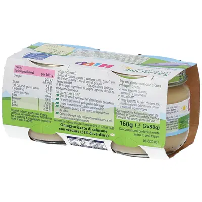 HIPP OMOGENEIZZATO SALMONE CON VERDURE 2X80 G HIPP OMOGENEIZZATO SALMONE CON VERDURE 2X80 G