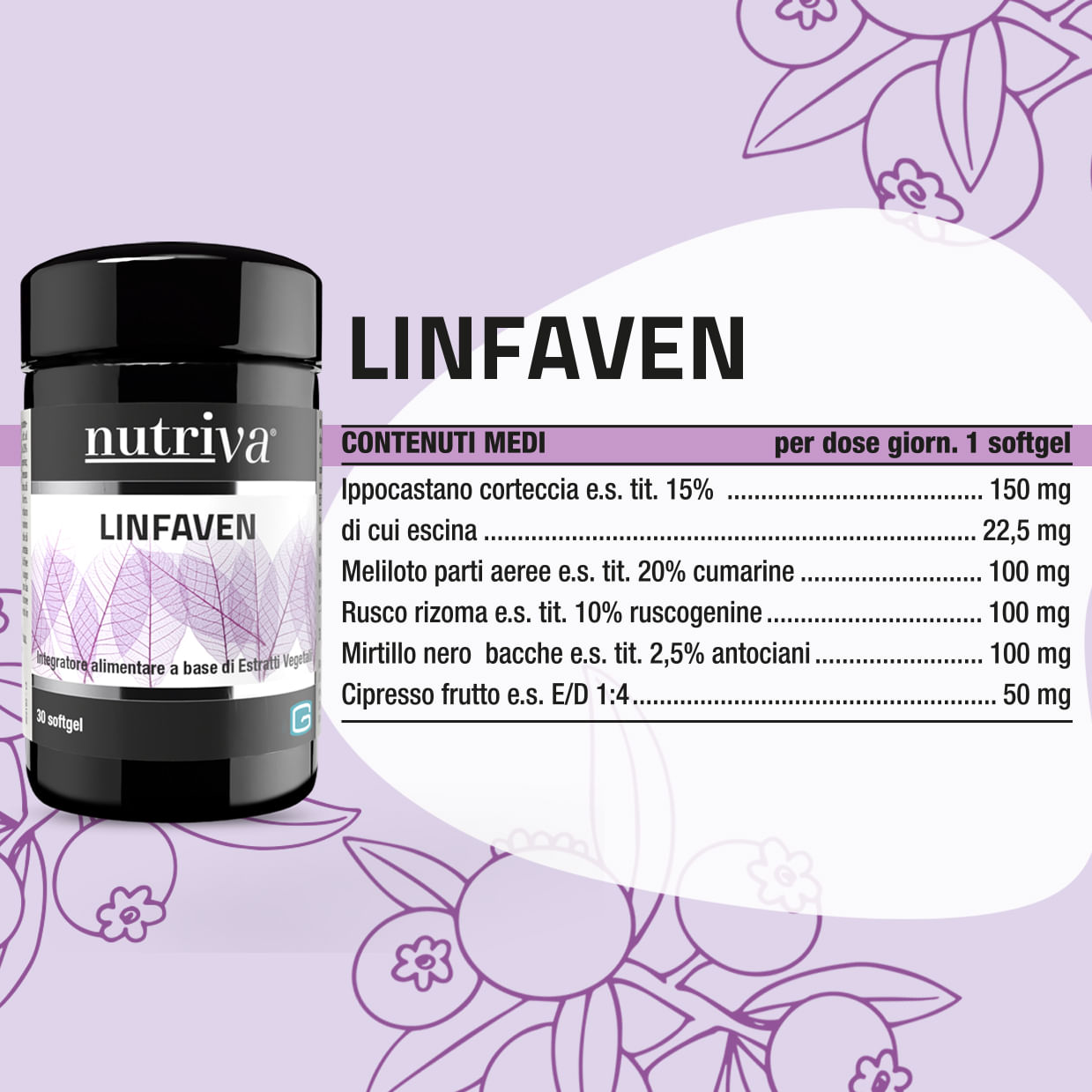 NUTRIVA LINFAVEN 30 CAPSULE SOFTGEL