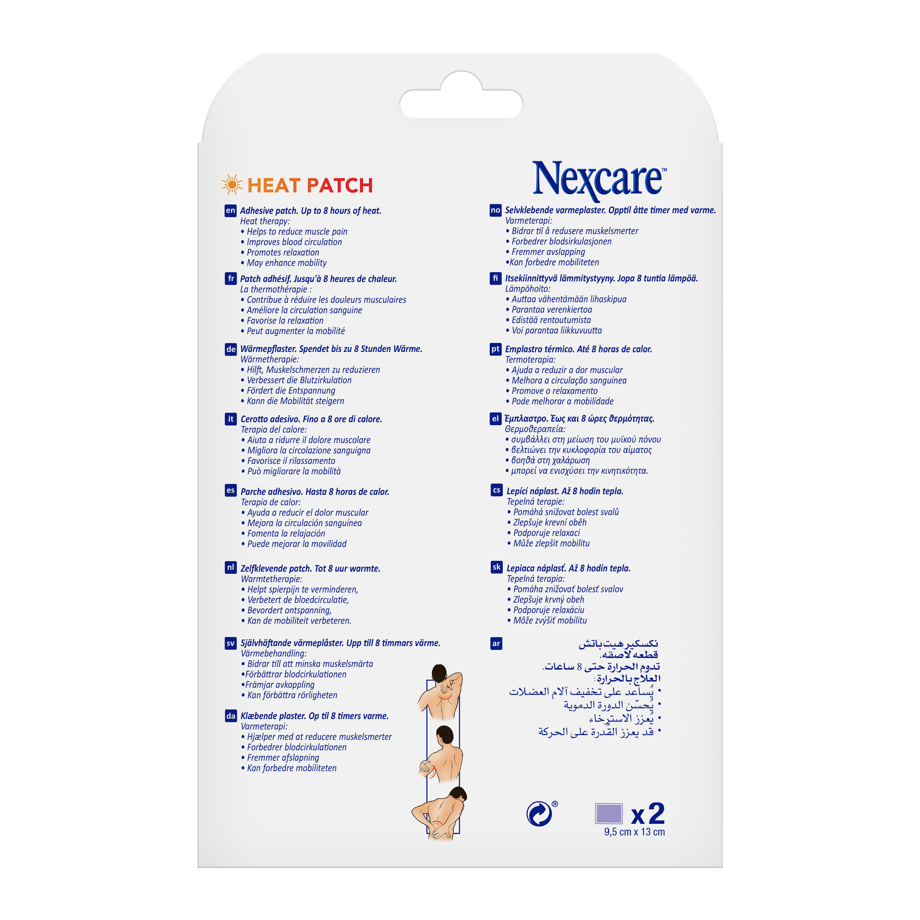 Cerotti riscaldanti Nexcare Heat Patch per collo e schiena, 2 pezzi