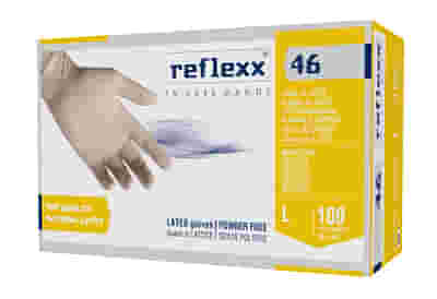 REFLEXX 46 GUANTO IN LATTICE SENZA POLVERE MONOUSO NON STERILE L 100 PEZZI