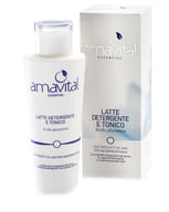 Latte detergente e tonico Amavital con aloe vera, 150ml
