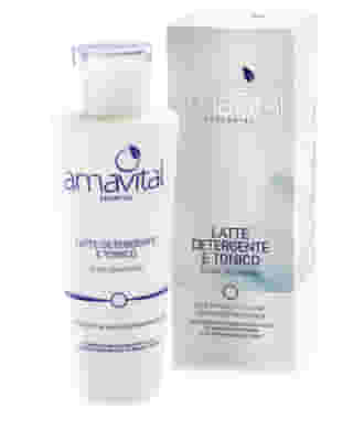 Latte detergente e tonico Amavital con aloe vera, 150ml