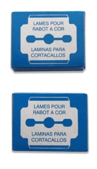 Lame rasoio tagliacalli Bifor in acciaio inox, 10 pezzi
