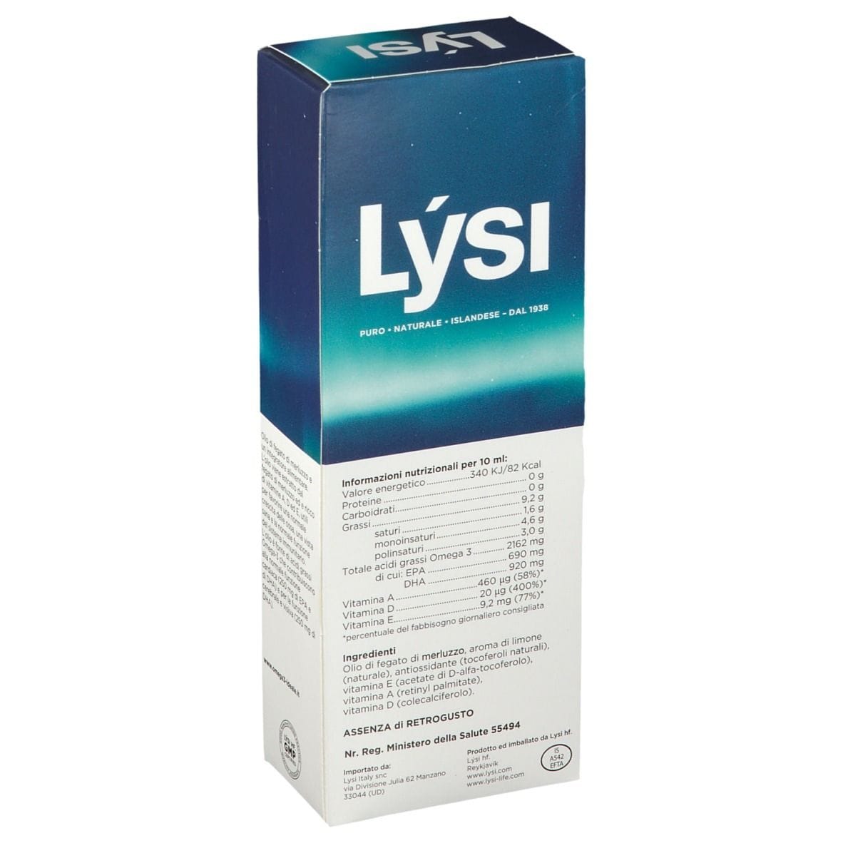 Integratore Lysi Olio di Fegato di Merluzzo al Limone 240ml