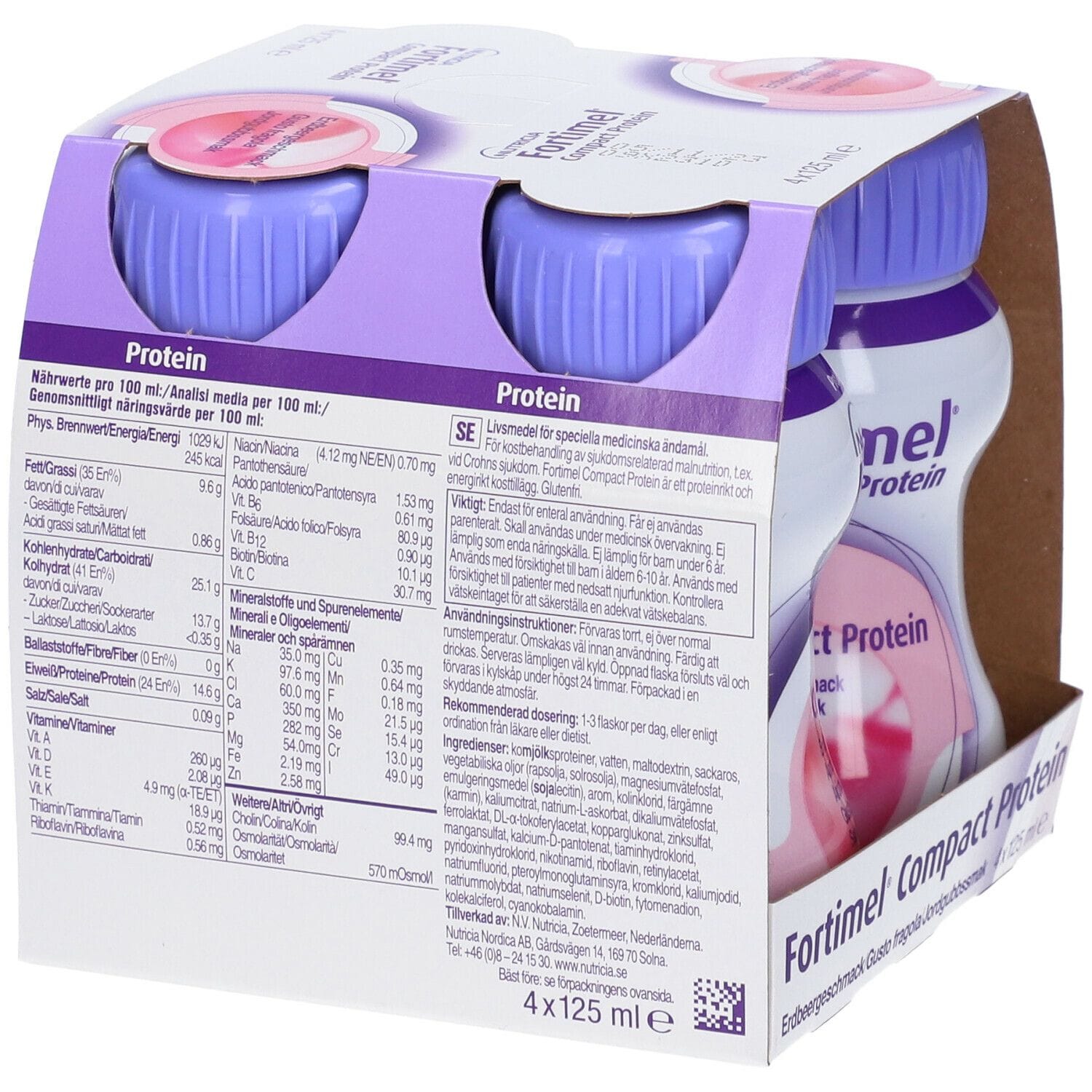 FORTIMEL COMPACT PROTEIN FRAGOLA 4 BOTTIGLIE 125 ML