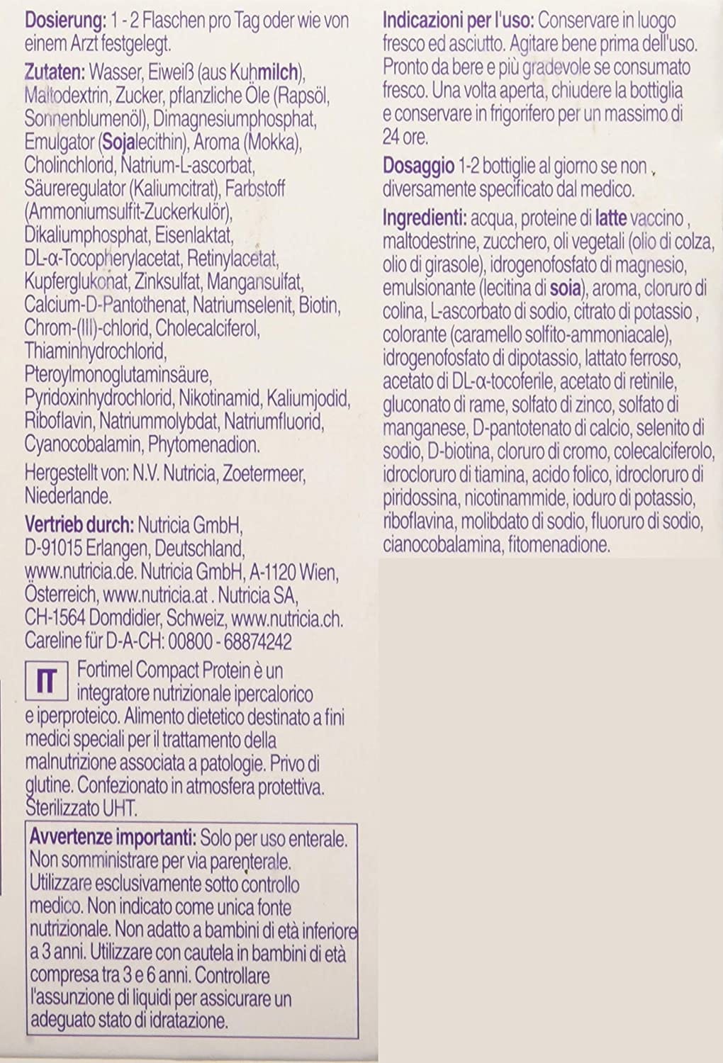 FORTIMEL COMPACT PROTEIN CAFFE' 4 BOTTIGLIE DA 125 ML