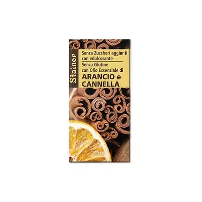 STAINER TAVOLETTA DI CIOCCOLATO FONDENTE ALL'ARANCIA E CANNELLA SENZA ZUCCHERO E SENZA GLUTINE 50 G STAINER TAVOLETTA DI CIOCCOLATO FONDENTE ALL'ARANCIA E CANNELLA SENZA ZUCCHERO E SENZA GLUTINE 50 G