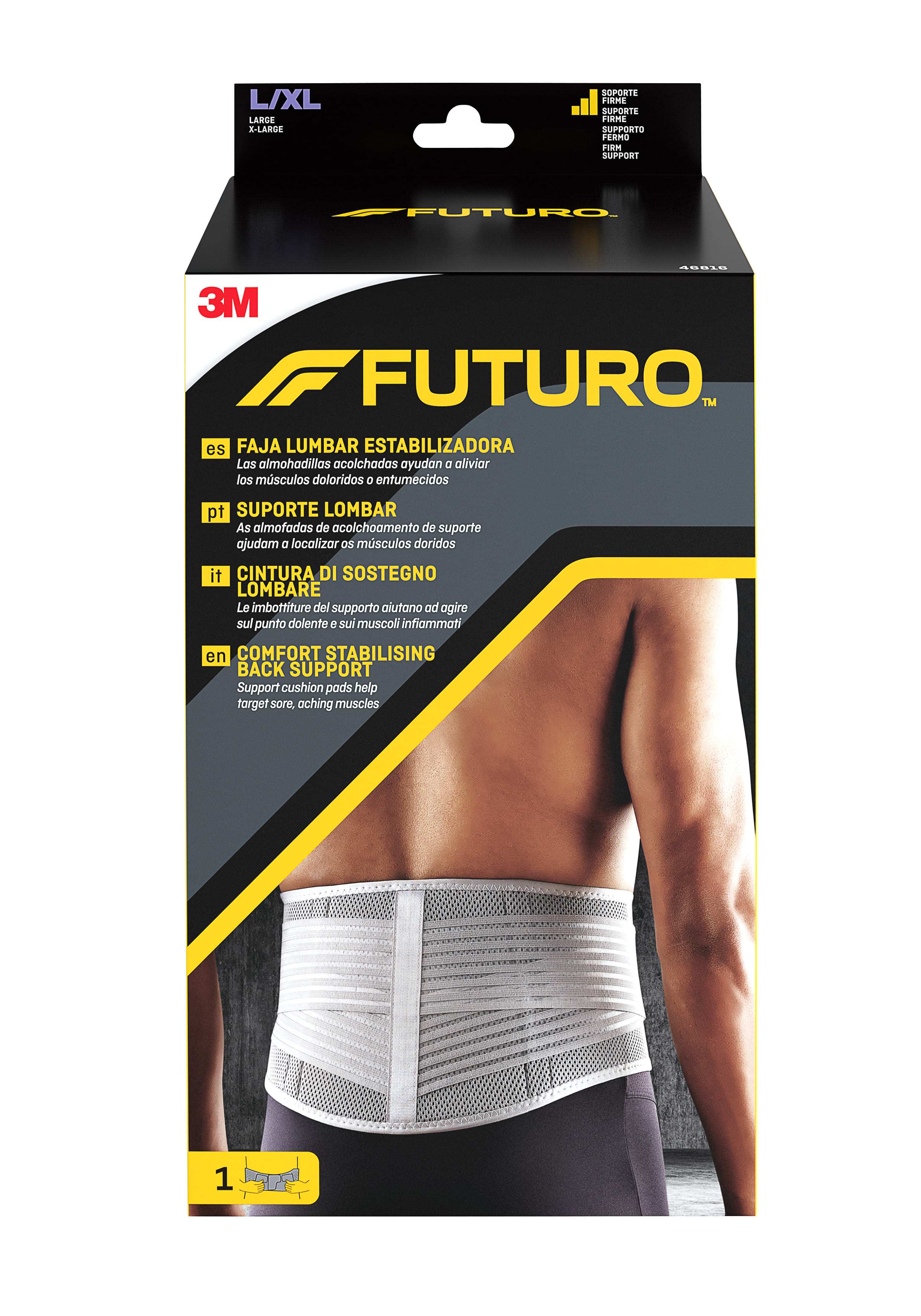 Cintura lombare Futuro taglia L/XL con cuscinetti di supporto