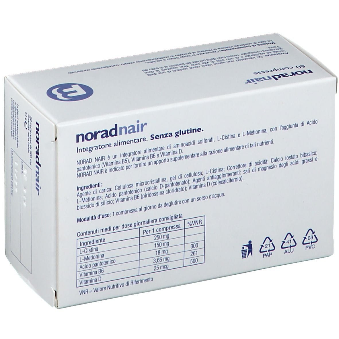Integratore Norad Nair aminoacidi solforati, 60 compresse