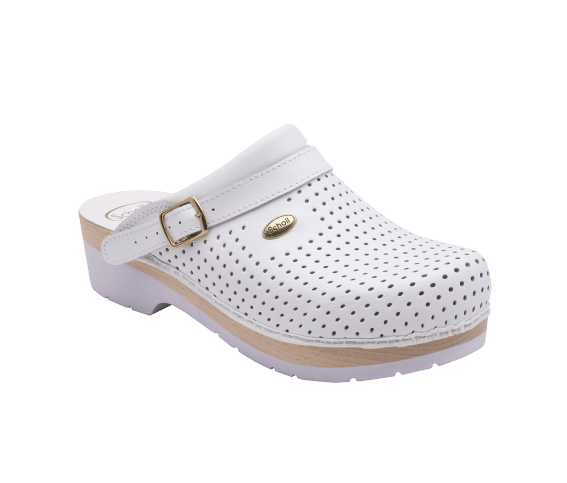 Zoccolo Scholl Clog Supercomfort Unisex Bianco, taglia 41