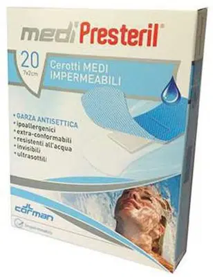 CEROTTO GRANDE MEDIPRESTERIL IMPERMEABILE 7X3CM 20 PEZZI CEROTTO GRANDE MEDIPRESTERIL IMPERMEABILE 7X3CM 20 PEZZI