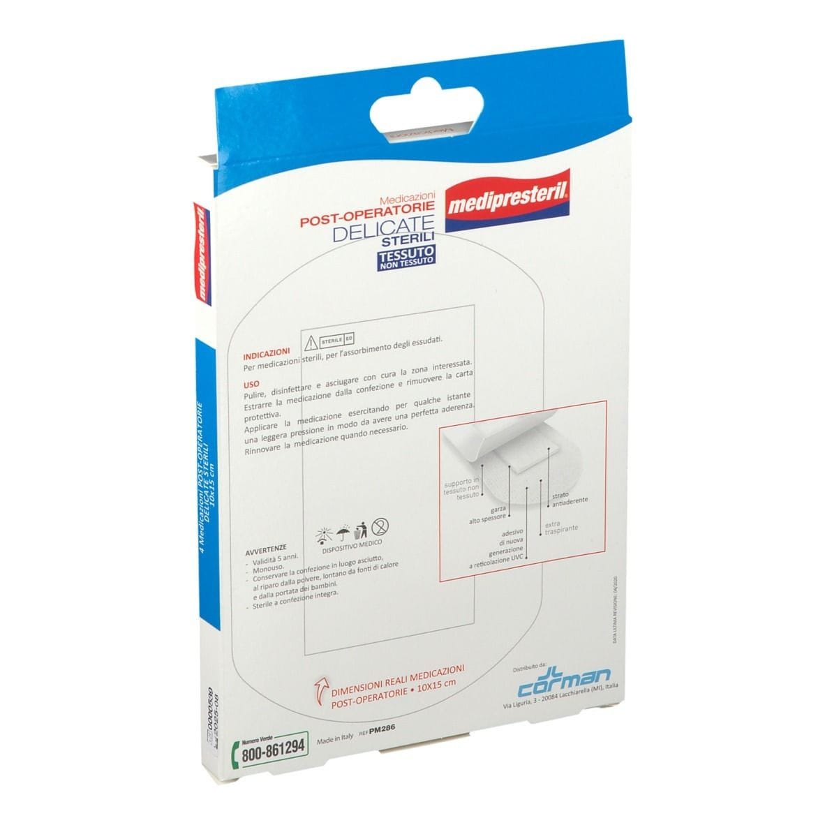 Medicazione post-operatoria Medipresteril Delicata TNT 10x15cm
