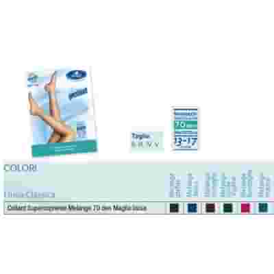 SAUBER COLLANT 70 DENARI SUPER COPRENTE MAGLIA LISCIA MELANGE JEANS 2 LINEA CLASSICA