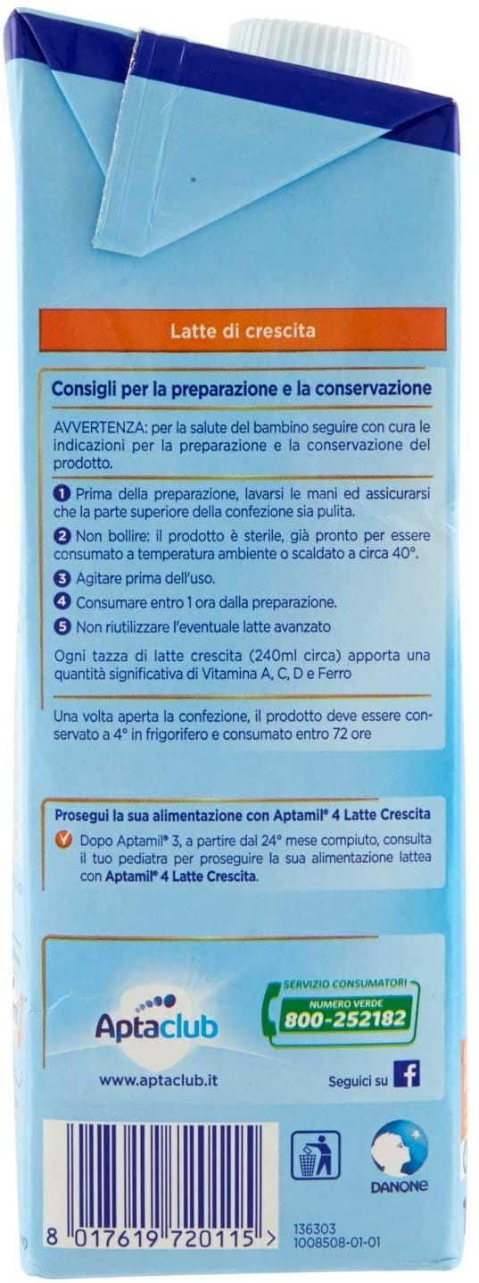 Latte Crescita Aptamil 3 con Pronutra+, 1000ml