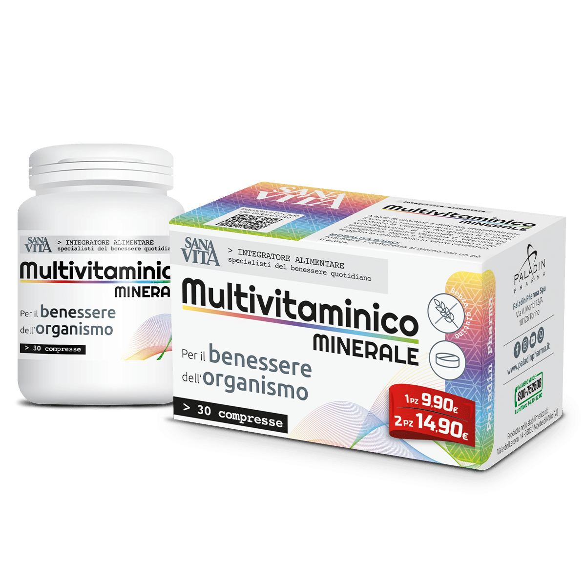 Integratore Sanavita Multivitaminico Minerale, 30 compresse