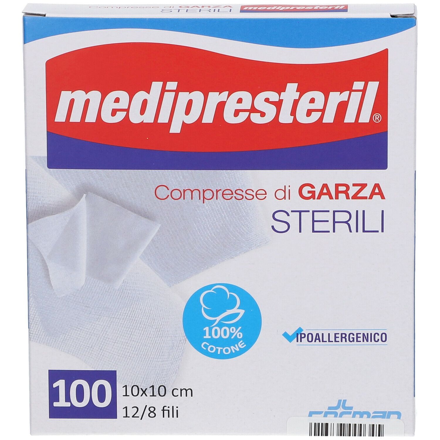 GARZA COMPRESSA MEDIPRESTERIL FU STERILE MONOUSO 10X10CM 100PEZZI