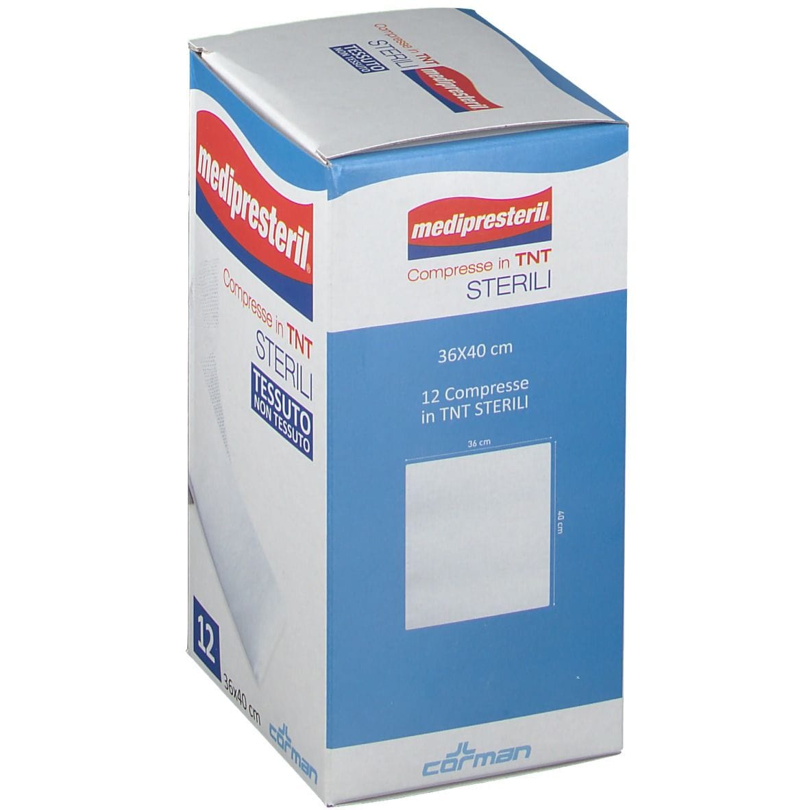 GARZA COMPRESSA STERILE MEDIPRESTERIL TESSUTO NON TESSUTO 36X40CM 12PEZZI