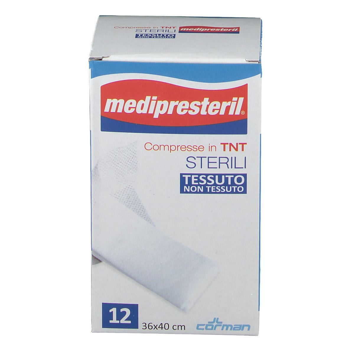 GARZA COMPRESSA STERILE MEDIPRESTERIL TESSUTO NON TESSUTO 36X40CM 12PEZZI