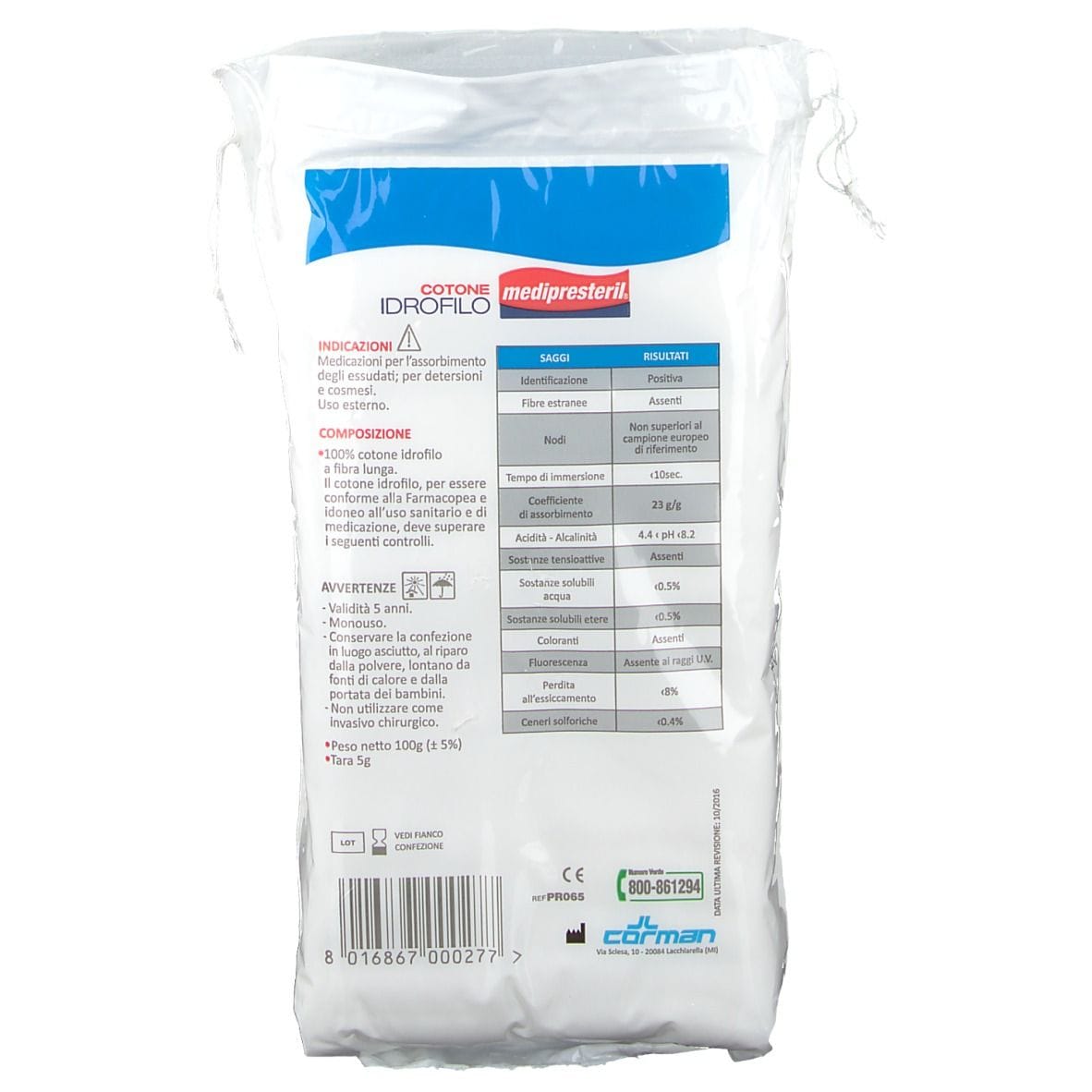 COTONE IDROFILO FU MEDIPRESTERIL CONFEZIONE DA 100GRAMMI