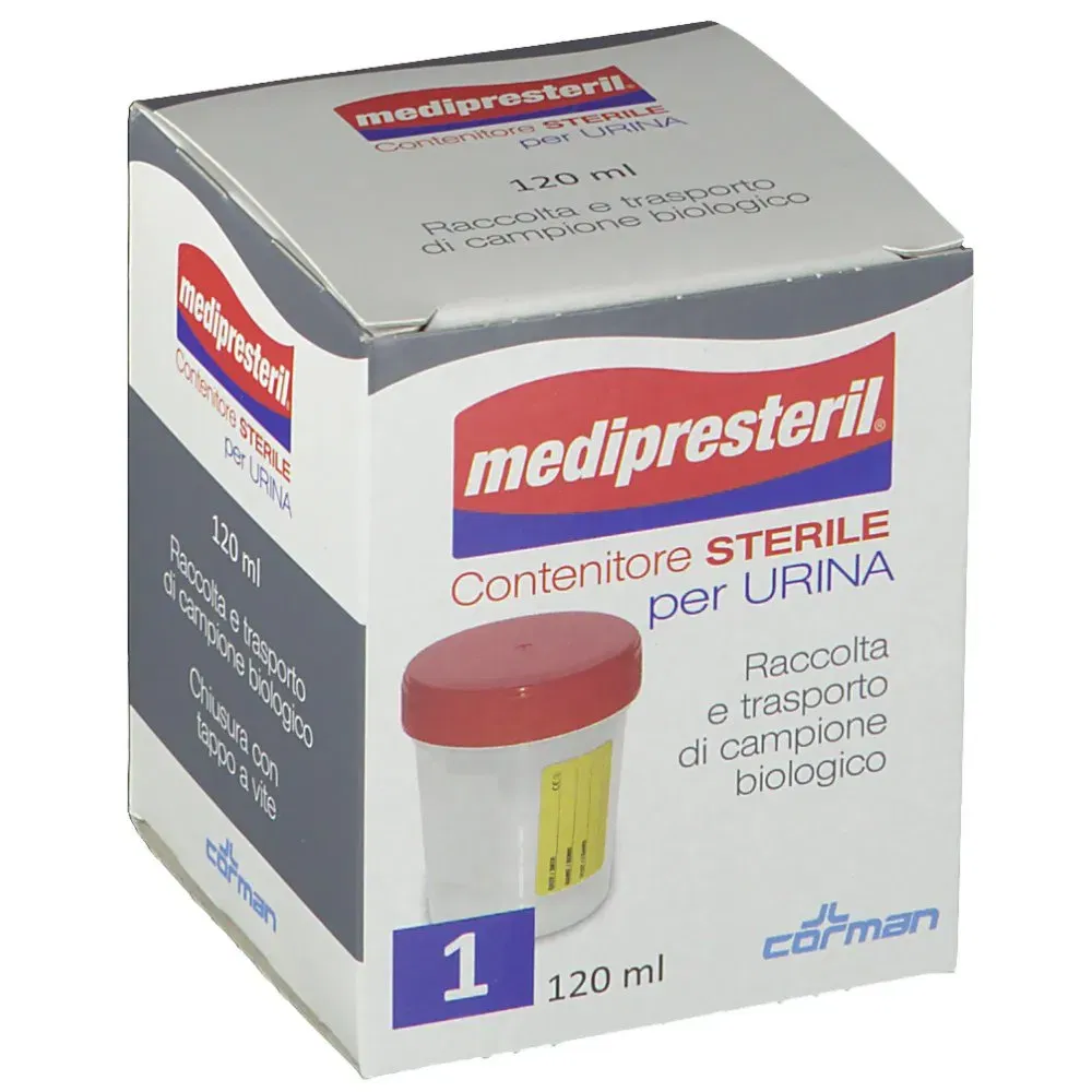 Contenitore urina sterile Medipresteril con tappo, 120ml