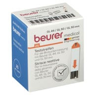 STRISCE MISURAZIONE GLICEMIA BEURER PER GLUCOMETRO GL44/GL50/GL50EVO IN FLACONE 25 PEZZI