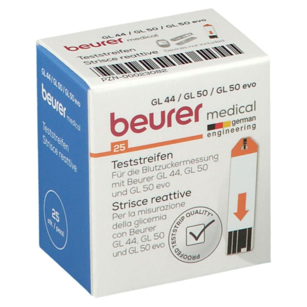 STRISCE MISURAZIONE GLICEMIA BEURER PER GLUCOMETRO GL44/GL50/GL50EVO IN FLACONE 50 PEZZI