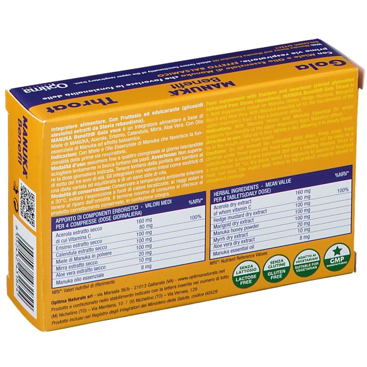 MANUKA BENEFIT GOLA THROAT 20 COMPRESSE MASTICABILI