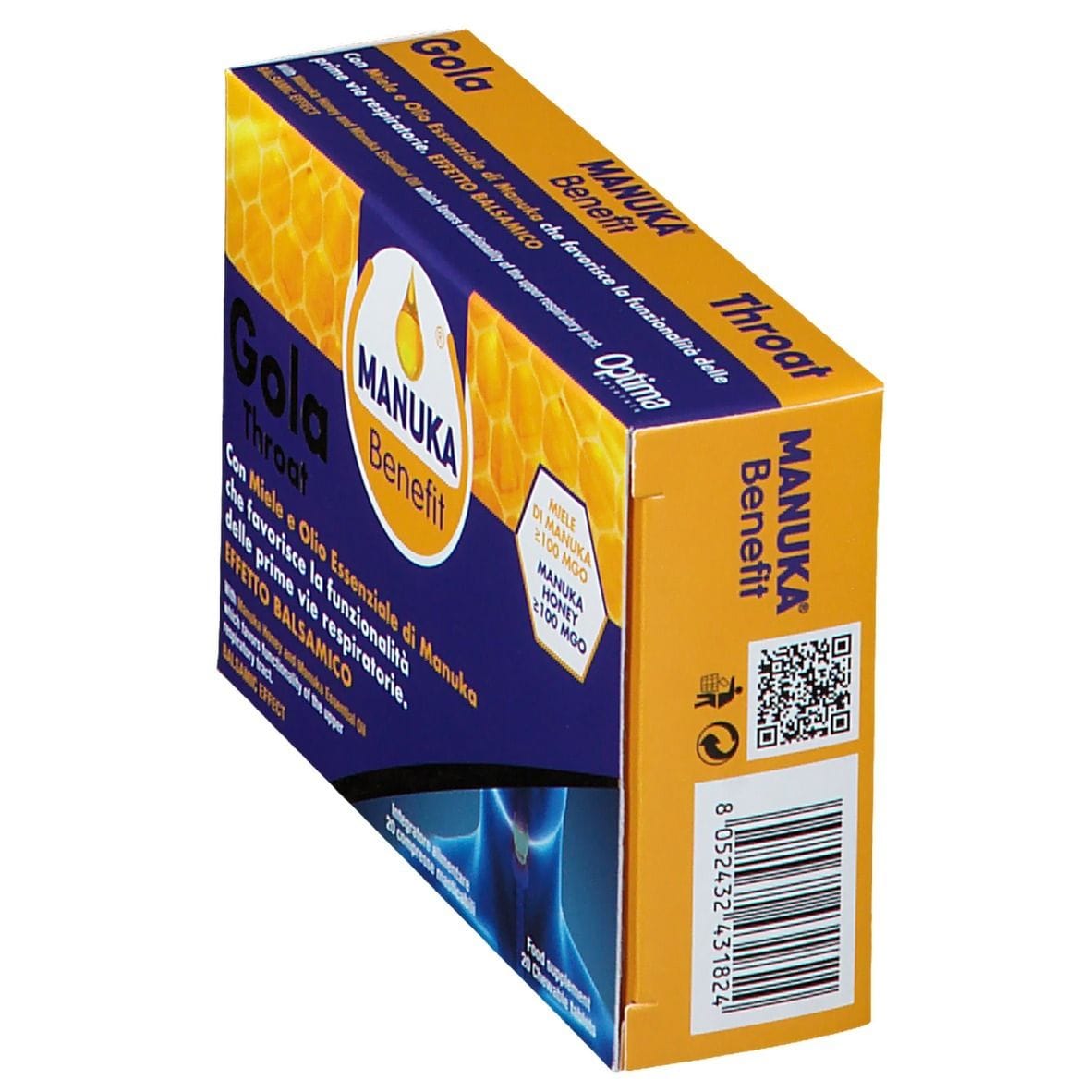 MANUKA BENEFIT GOLA THROAT 20 COMPRESSE MASTICABILI