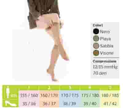 Gambaletto Kamila Bas New 70 den maglia rete, Playa 2