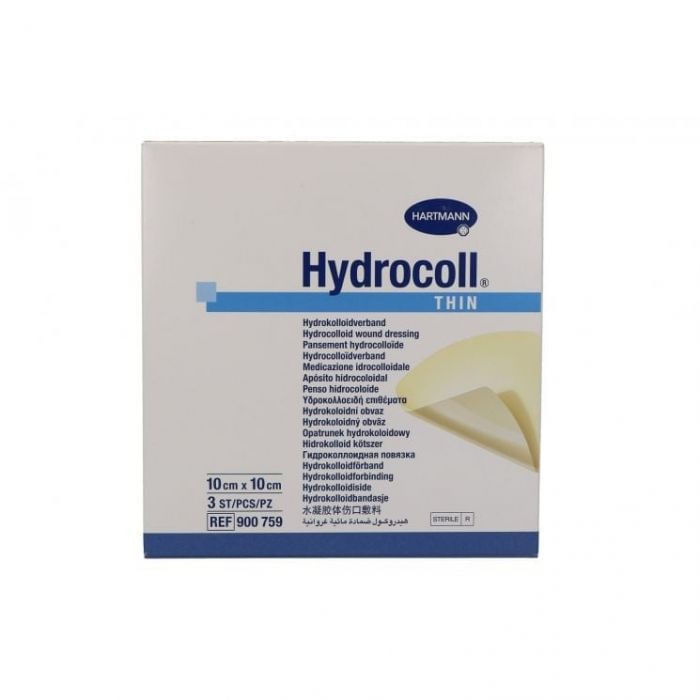 MEDICAZIONE HYDROCOLL THIN IDROCOLLOIDALE SOTTILE 10X10CM 3 PEZZI