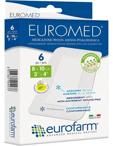 MEDICAZIONE POST OPERATORIA STERILE EUROMED 10X8CM 6 PEZZI