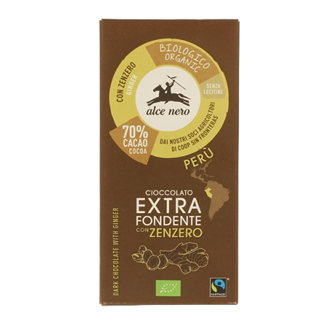 Tavoletta Di Cioccolato Fondente Bio Con Zenzero Dell'ecuador Fairtrade 50 G